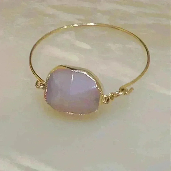 Rose quartz Gold-toned small size bracelet - Picture 1 of 14